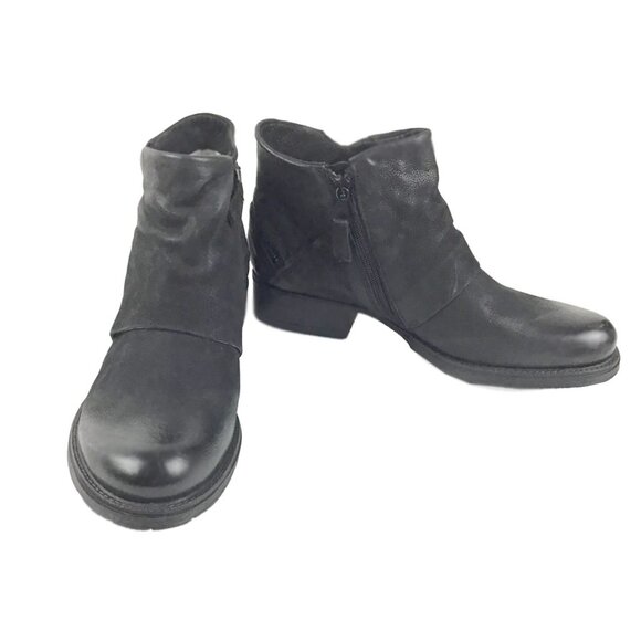 MIZ MOOZ Black Zip Around Leather Short Boot - Picture 6 of 13